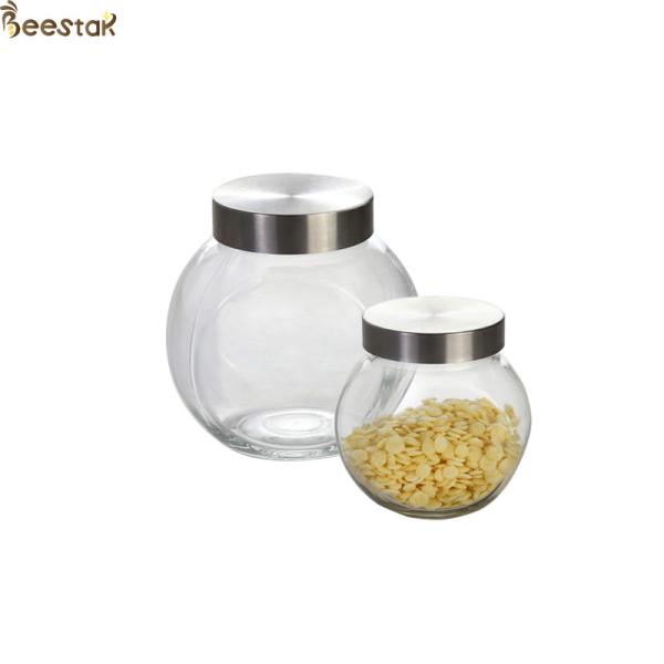 Quality 50ml Honey Jar And Spoon Flat Bottle With Metal Lid for sale
