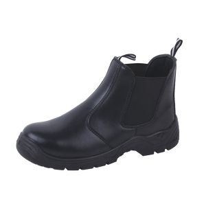 China MJ-106 Genuine Buffalo Leather Work Safety Shoes with Rubber Midsole and Mesh Lining on sale