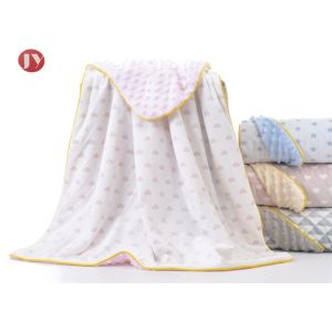 Buy cheap Print Cotton Bamboo Baby Blankets , Double Layer Muslin Blanket With Dot Fleece Backing from wholesalers