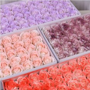 Spray Color Gradient Rose Crushed Ice Blue Plum Jam Rose Soap Flower Bouquet