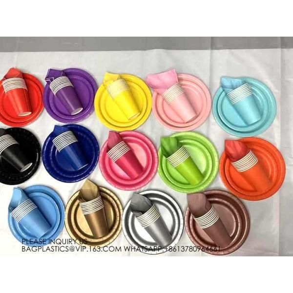 Stamping Edge Hexagon Disposable Tableware Set Wedding Disposable Tableware Customized 7 Inch 9 Inch Printing Plate