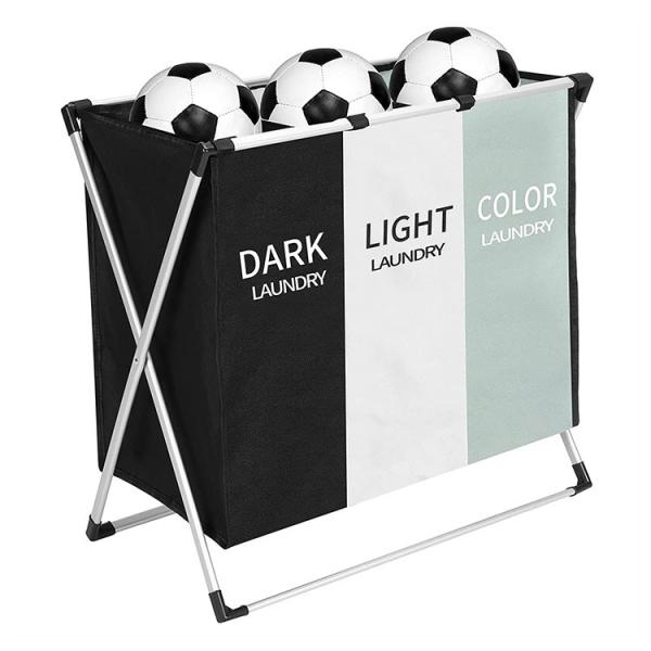 Buy cheap Waterproof Sturdy Collapsible Laundry Hamper With Triple Baskets Reusable from wholesalers