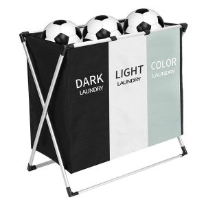 Buy cheap Waterproof Sturdy Collapsible Laundry Hamper With Triple Baskets Reusable from wholesalers