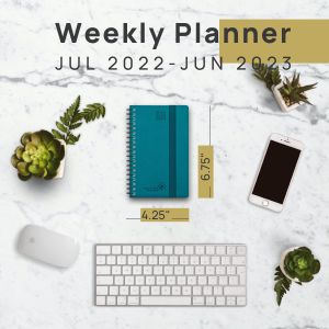 Buy cheap Wirebound Mini Weekly Planner Customized Pacific Blue Soft Cover from wholesalers