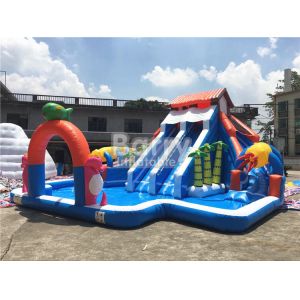 Buy cheap Backyard Inflatable Water Slides And Pool Bouncy Water Slides Customized from wholesalers