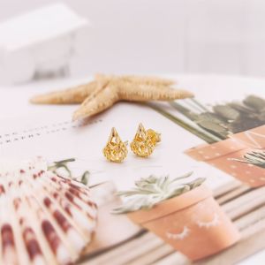 Buy cheap Modern 18K Gold Plumeria Stud Earringsd from wholesalers