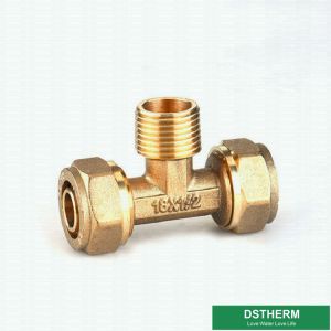 Buy cheap Equal Threaded Tee Pex Fittings Brass Color ISO Standard Customized Designs And Weight from wholesalers