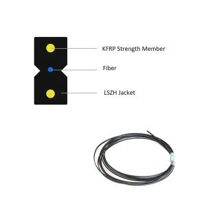 Buy cheap FRP / Steel Wire Strength FTTH Drop Cable 1 2 4 Core With LSZH PVC Jacket from wholesalers