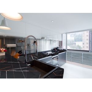 Custom Calacatta Godlen Quartz Slab Artificial Quartz Stone Strong Weather