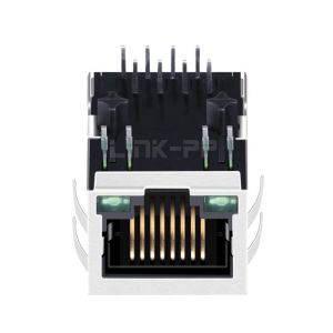 Buy cheap WE MIC24012-5117T-LF3 Compatible LINK-PP LPJ4012GFNL 10/100 Base-T Tab Down Green/Green Led Single Port Shielded RJ45 Female PCB Connector from wholesalers