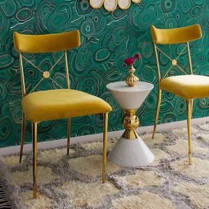 Buy cheap Velvet Banquet Metal Frame Dining Chairs Modern Design Elegant Leisure from wholesalers