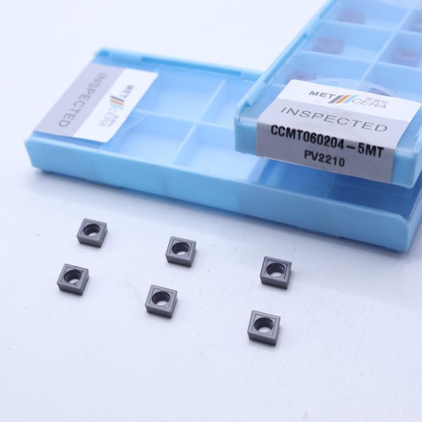 CCMT060204 PVD Coated Cermet Turning Inserts Internal 5MT Chipbreaker Grey Color