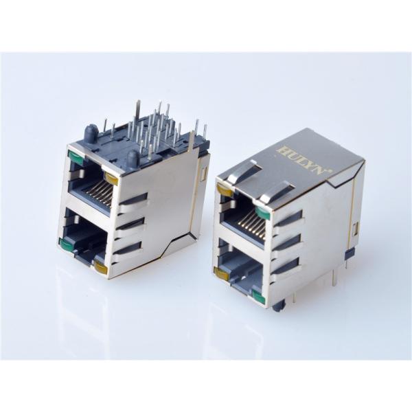 HULYN RJ45Jack, Shielded RJ45 Modular Jack Connector,with LEDs, 2x1 Ports,RJ45 connector LED