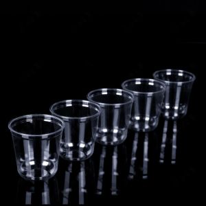 100% Biodegradable Disposable CPLA Plastic Lid Clear Cold Beer Milk Tea Coffee