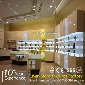 Buy cheap customized luxury cosmetic showcase display cabinet from wholesalers