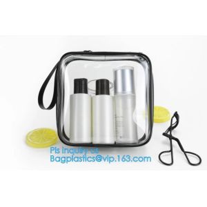 Custom personalized travel waterproof transparent clear pvc zipper toiletry bag,