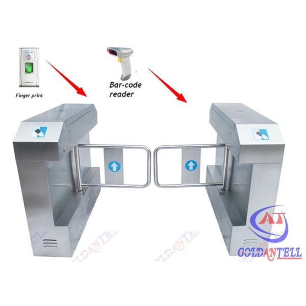 Electronic TCP / IP Swing Barrier Gate RFID Fingerprint Barcode Reader