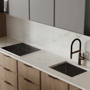 Buy cheap Smart Home And Ready To Assemble Modular Kitchen Customized Modern Storage Melamine Kitchen Cabinet from wholesalers