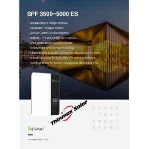 Buy cheap Split Phase Hybrid Solar Power Inverter Growatt Off Grid 120V 240V SPF 3500 ES 3.5KW from wholesalers