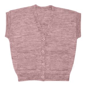 Kids Cotton Knitted Sweater Vest Hand Knit Button Down Sleeveless Cardigans With