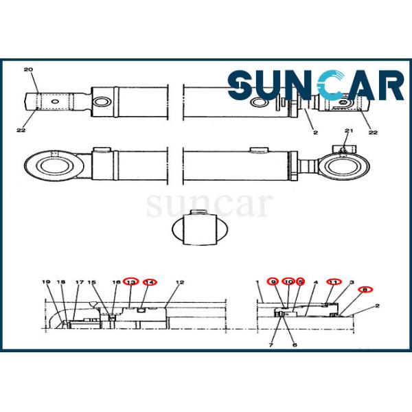 Buy cheap PE01V00005R100 Swing Cylinder Replacement Seal Kit Fits Excavator CX14 Case Construction from wholesalers