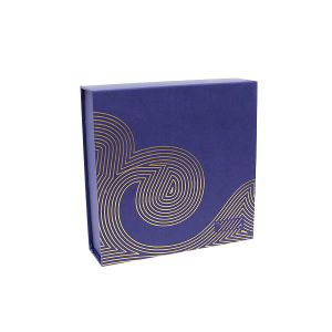 Buy cheap Luxury Recycled Cardboard Gift Boxes Chinese Blue Hot Stamping Printing from wholesalers