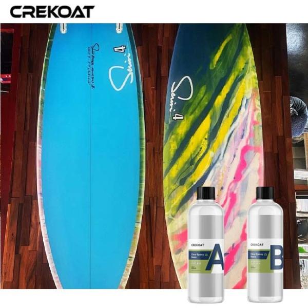 Quality Carbon Fibers Clear Epoxy Resin Coatings On Wood Surfboard Laminations for sale