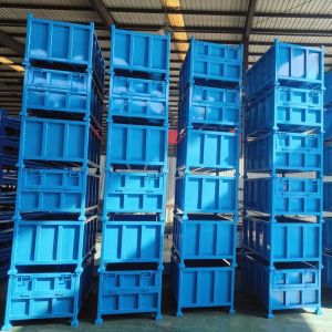 Industrial Warehouse Material Metal Pallet Box Folding Stackable