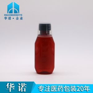 SCREW CAP 120mL Amber Oval Pharmacy Container with Child Safety Cap and Maple