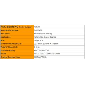 188068 , F-123459.2 Needle Roller Bearings For Automobile Starter With Drawn