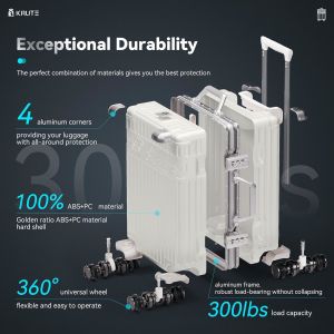 Buy cheap Zipperless Luggage with 4 Wheels 20inch Hard Shell Suitcase with PC+ABS TSA Lock 4 Metal Corner White from wholesalers