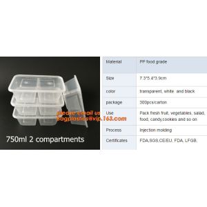Disposable Plastic 4 Compartment Food Thermal Lunch Container Box,Plastic