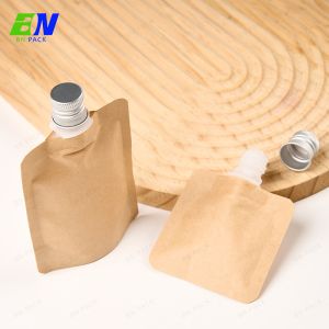 Buy cheap Custom Biodegradable Stand Up Bag Recyclable Liquid Laundry Cosmetic Shampoo Refill Packaging Kraft Paper Spout Pouch from wholesalers
