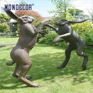 Buy cheap WONDERS Custom Bronze Sculpture 45cm Fighting Hares Bronze Sculpture from wholesalers