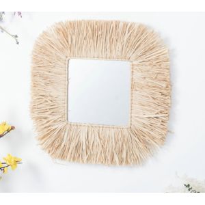 Buy cheap Wall Mounted Hanging Make Up Decoration Handmade Natural Seagrass Mirror from wholesalers