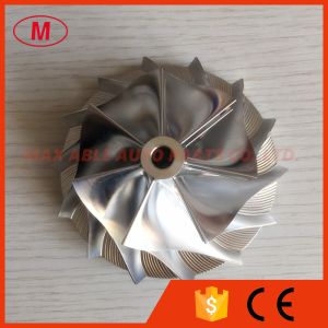 Buy cheap HX40 60.03/85.98mm 7+7 blades high performance Turbocharger aluminum 2618/milling/billet compressor wheel from wholesalers