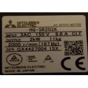 Buy cheap MITSUBISHI Indutrial Permanent Magnet 3 Phase AC Servo Motor HG-SR202K 2KW Motors HG-SR202BK from wholesalers
