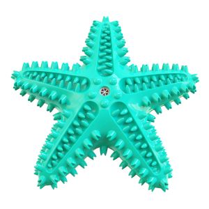 Buy cheap Natural Rubber New Design Starfish Shape Dog Chew Toy Dental Cleaning Toothbrush Squeaky Toy Yellow Green Blue from wholesalers