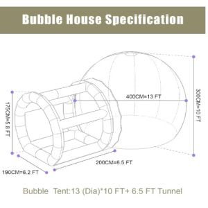 Outdoor Inflatable Bubble Tent Transparent Crystal Dome Inflatable Bubble Tent