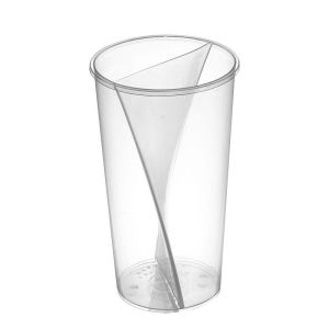 750ml Double Cup Transparent PP Milkshake Cup Disposable Plastic Split Twins Cup