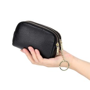 Buy cheap Genuine Leather Purse Three Zip Coin Bag Multi-function Key Bag Wallet Ideal for Daily from wholesalers