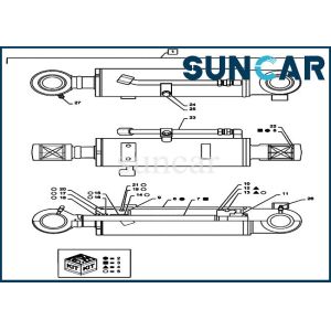 China Mini Crawler Excavator PS01V00005R300 Dozer Cylinder Piston Seal Kit CX55B Case Seal Repair Kits on sale
