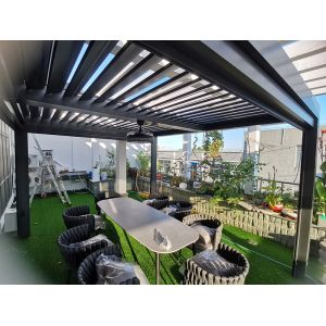 Buy cheap 3 X 4 Motorized Retractable Aluminium Pergola Bioclimatic With Zip Screen Fan Light from wholesalers