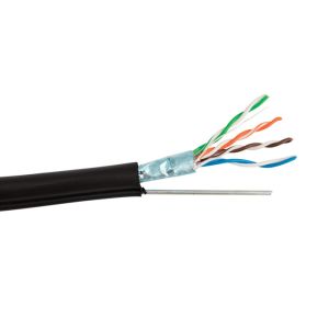 FTP CAT5E Self Supporting Aerial Cable MS Twisted Drop Wire For Ethernet