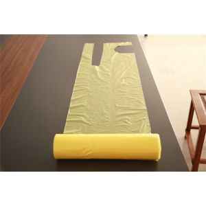 Disposable PE Apron On A Roll Polythene Yellow Economy Food Serving Aprons