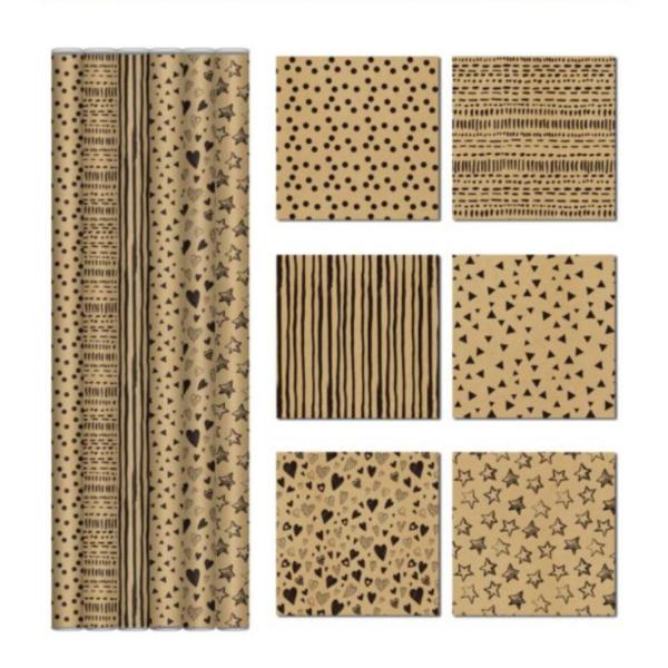 Quality 80gsm Printed Sheet Packing Gift Wrap Paper Roll Matte Surface Finished for sale