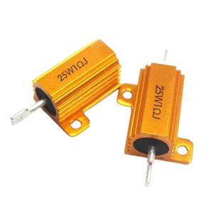 Buy cheap RX24 75W 2K Ohm Power Golden Aluminium Housed Metal Shell Case Wire Wound Resistor Wirewound from wholesalers
