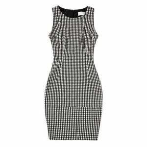 Customizable Gingham Check Office Dress Spandex Polyester