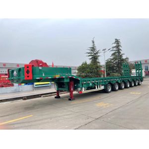 Buy cheap CIMC 2-axis 3-axis 4-axis 5-axis 6-axis 100 Ton Container Transport Truck Semi Flatbed Trailer from wholesalers
