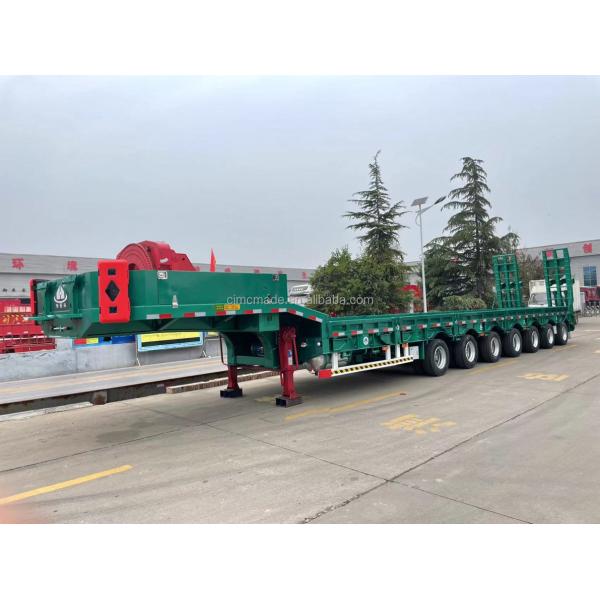 Buy cheap CIMC 2-axis 3-axis 4-axis 5-axis 6-axis 100 Ton Container Transport Truck Semi Flatbed Trailer from wholesalers